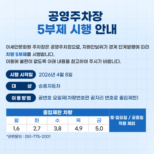 공영주차장 5부제 시행